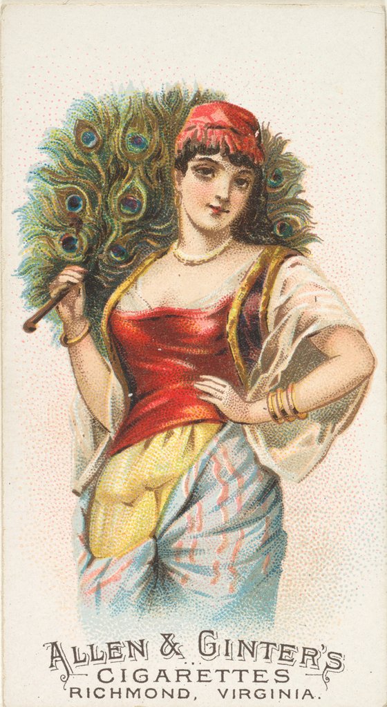 Detail of Plate 11, from the Fans of the Period series for Allen & Ginter Cigarettes Brands, 1889 by Allen & Ginter