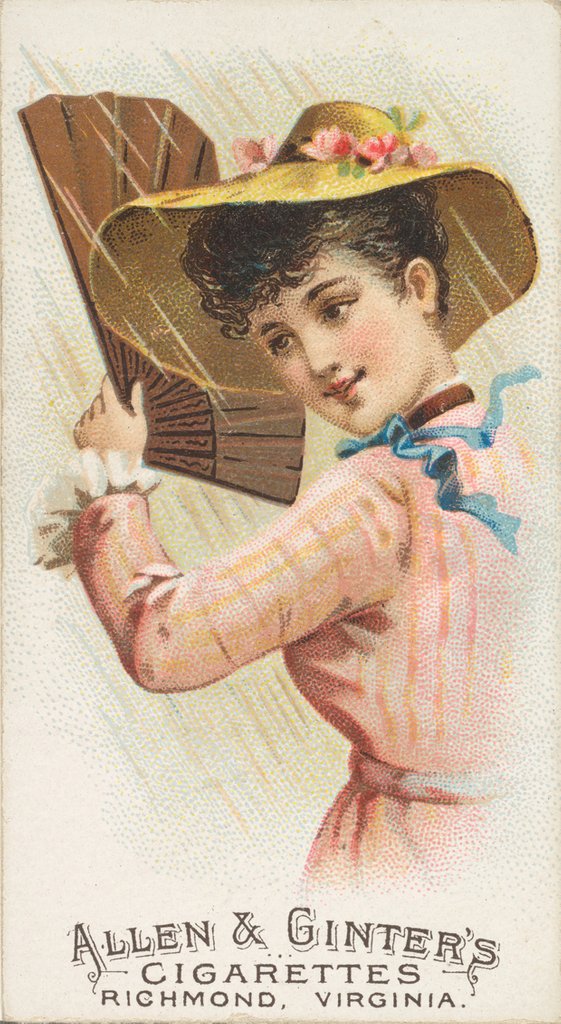 Detail of Plate 13, from the Fans of the Period series for Allen & Ginter Cigarettes Brands, 1889 by Allen & Ginter