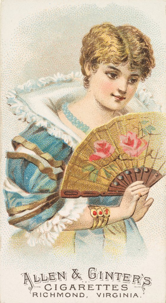 Detail of Plate 14, from the Fans of the Period series for Allen & Ginter Cigarettes Brands, 1889 by Allen & Ginter