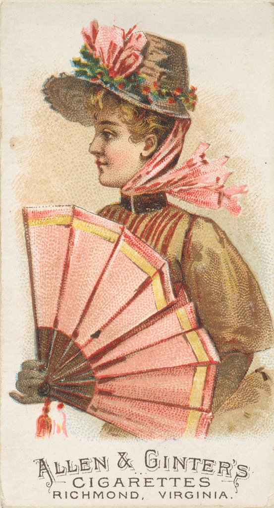 Detail of Plate 19, from the Fans of the Period series for Allen & Ginter Cigarettes Brands, 1889 by Allen & Ginter