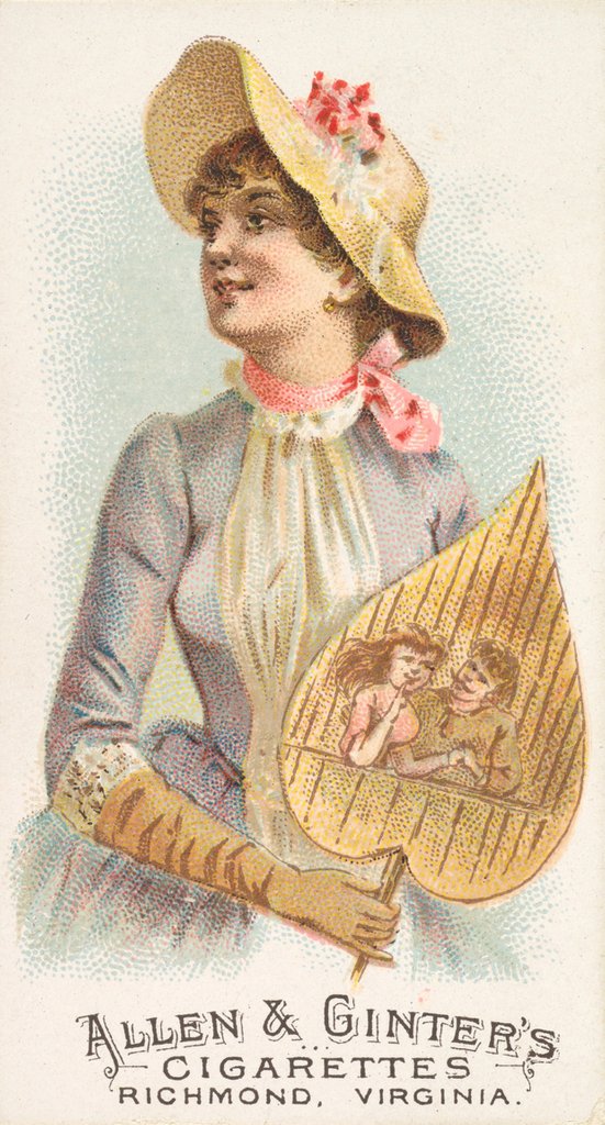 Detail of Plate 23, from the Fans of the Period series for Allen & Ginter Cigarettes Brands, 1889 by Allen & Ginter