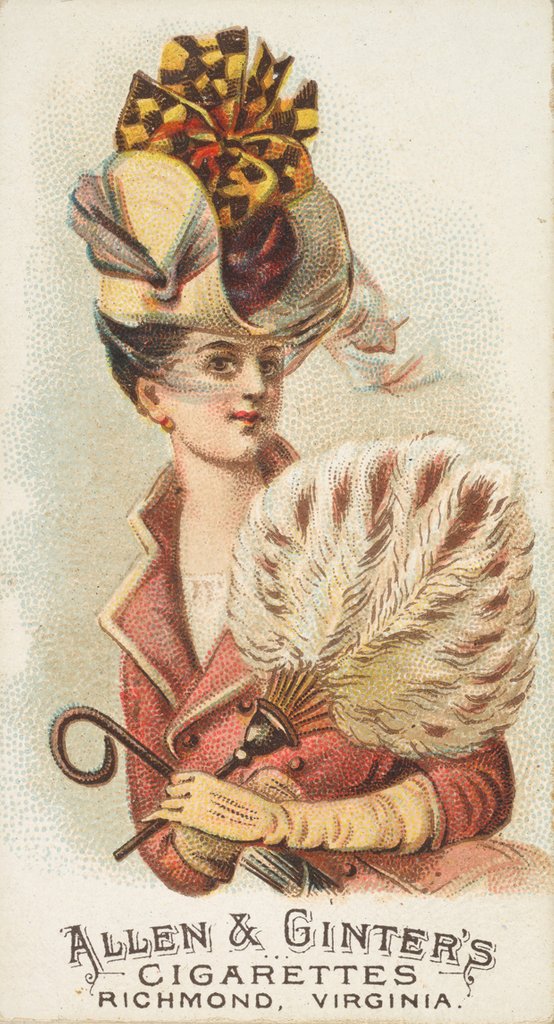 Detail of Plate 26, from the Fans of the Period series for Allen & Ginter Cigarettes Brands, 1889 by Allen & Ginter