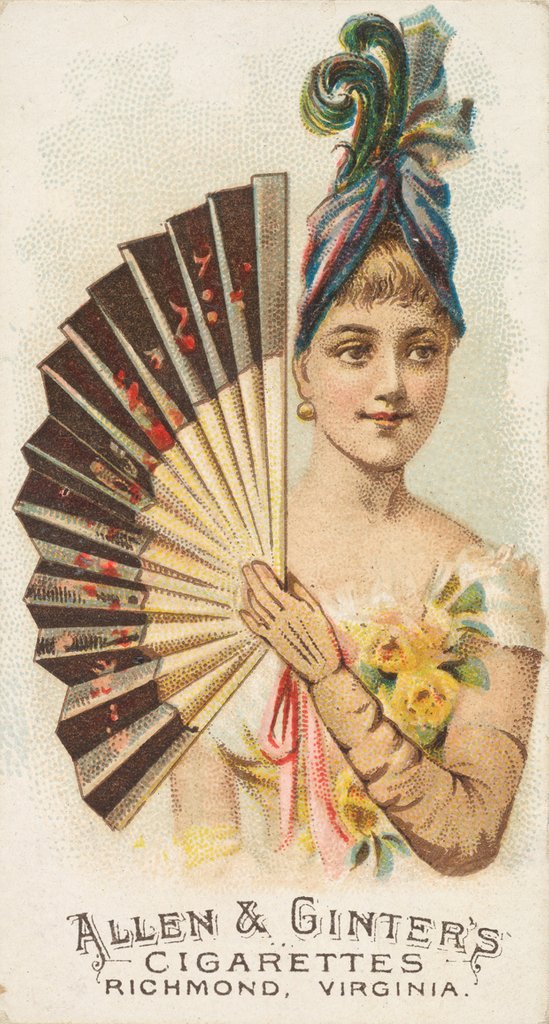 Detail of Plate 28, from the Fans of the Period series for Allen & Ginter Cigarettes Brands, 1889 by Allen & Ginter