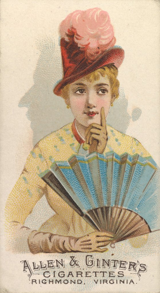 Detail of Plate 32, from the Fans of the Period series for Allen & Ginter Cigarettes Brands, 1889 by Allen & Ginter