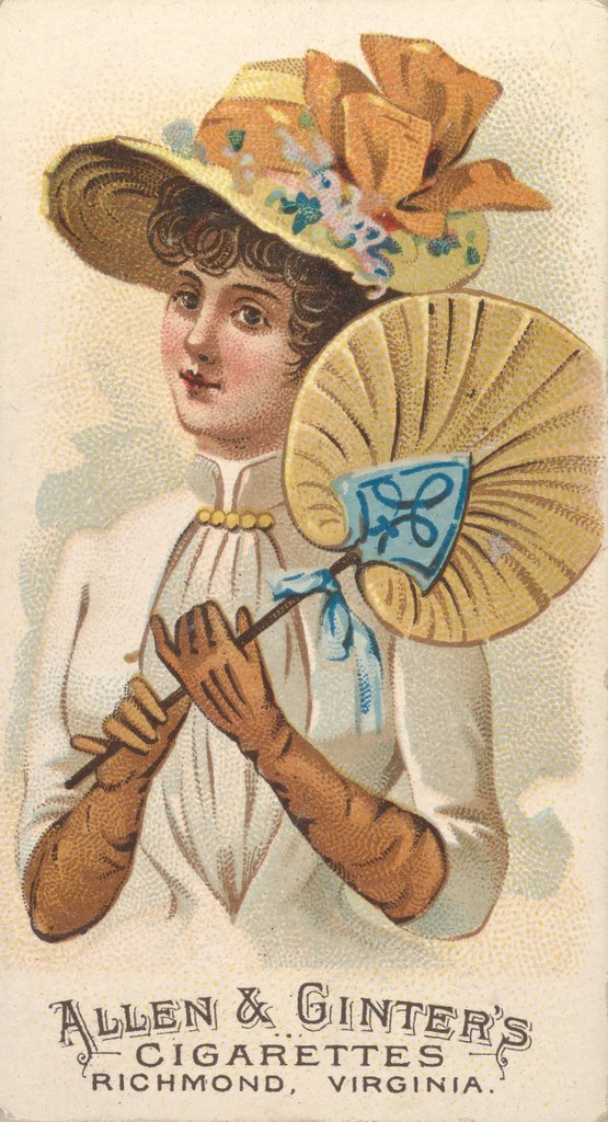 Detail of Plate 34, from the Fans of the Period series for Allen & Ginter Cigarettes Brands, 1889 by Allen & Ginter