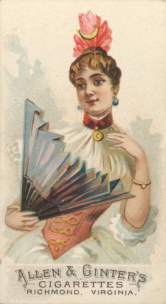 Detail of Plate 35, from the Fans of the Period series for Allen & Ginter Cigarettes Brands, 1889 by Allen & Ginter