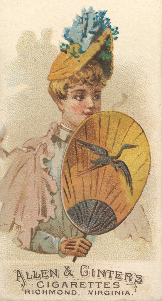 Detail of Plate 36, from the Fans of the Period series for Allen & Ginter Cigarettes Brands, 1889 by Allen & Ginter