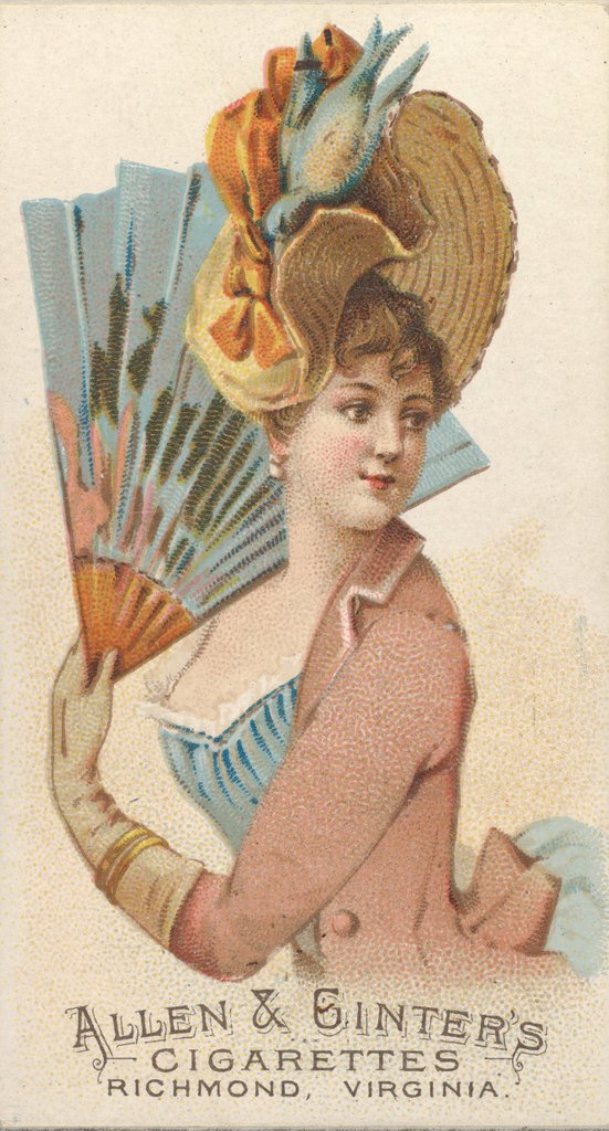 Detail of Plate 38, from the Fans of the Period series for Allen & Ginter Cigarettes Brands, 1889 by Allen & Ginter