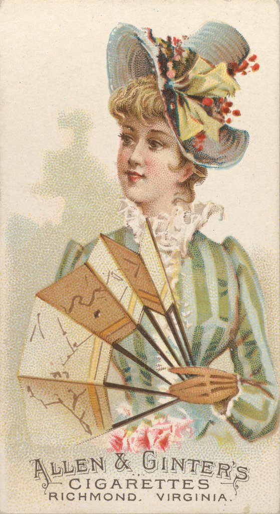 Detail of Plate 40, from the Fans of the Period series for Allen & Ginter Cigarettes Brands, 1889 by Allen & Ginter