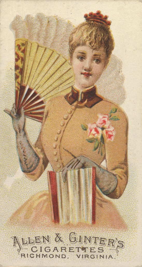 Detail of Plate 41, from the Fans of the Period series for Allen & Ginter Cigarettes Brands, 1889 by Allen & Ginter