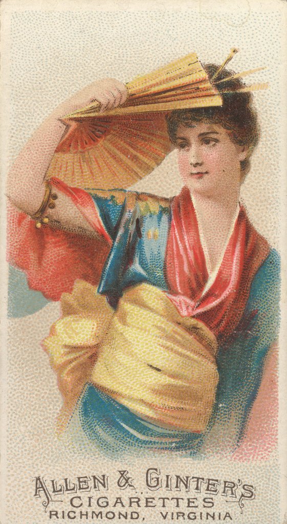 Detail of Plate 43, from the Fans of the Period series for Allen & Ginter Cigarettes Brands, 1889 by Allen & Ginter