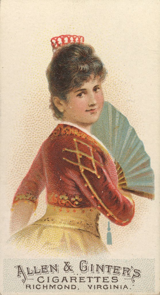 Detail of Plate 44, from the Fans of the Period series for Allen & Ginter Cigarettes Brands, 1889 by Allen & Ginter