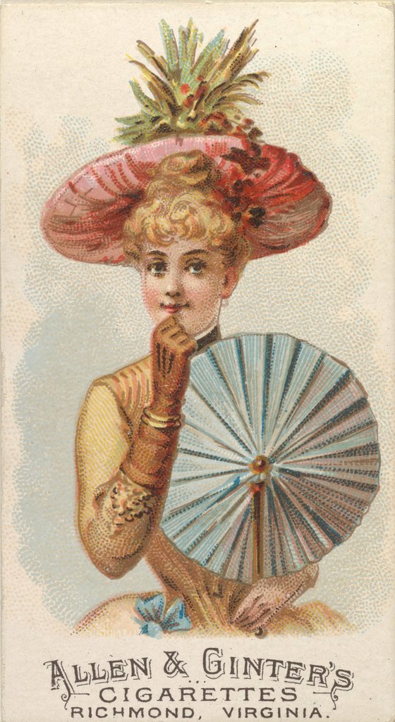 Detail of Plate 48, from the Fans of the Period series for Allen & Ginter Cigarettes Brands, 1889 by Allen & Ginter