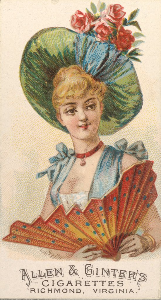 Detail of Plate 50, from the Fans of the Period series for Allen & Ginter Cigarettes Brands, 1889 by Allen & Ginter