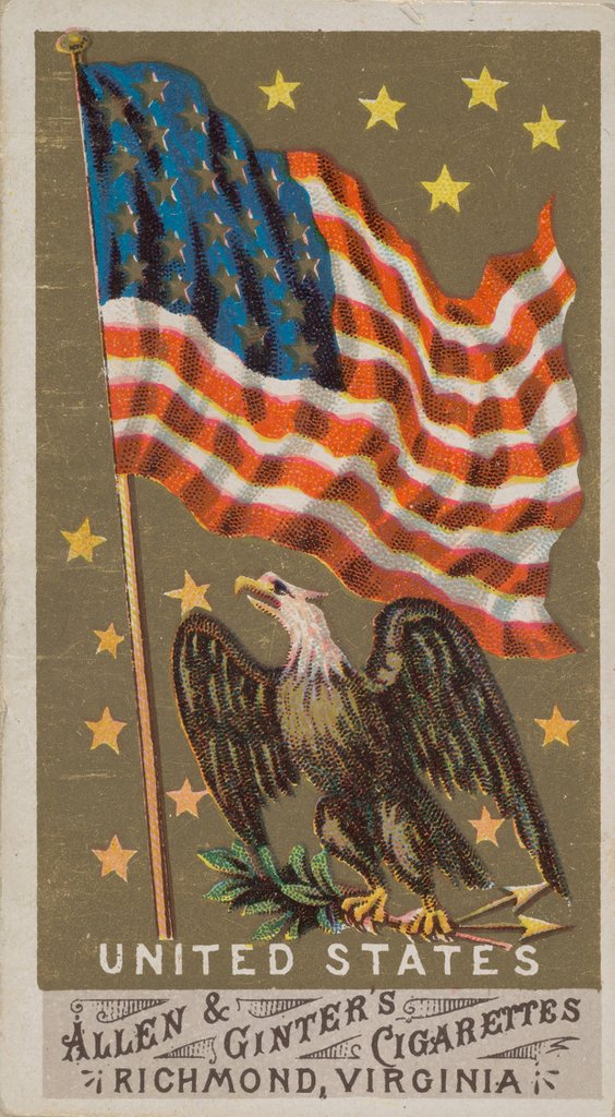 Detail of United States, from Flags of All Nations, Series 1 for Allen & Ginter Cigarettes Brands, 1887 by Allen & Ginter