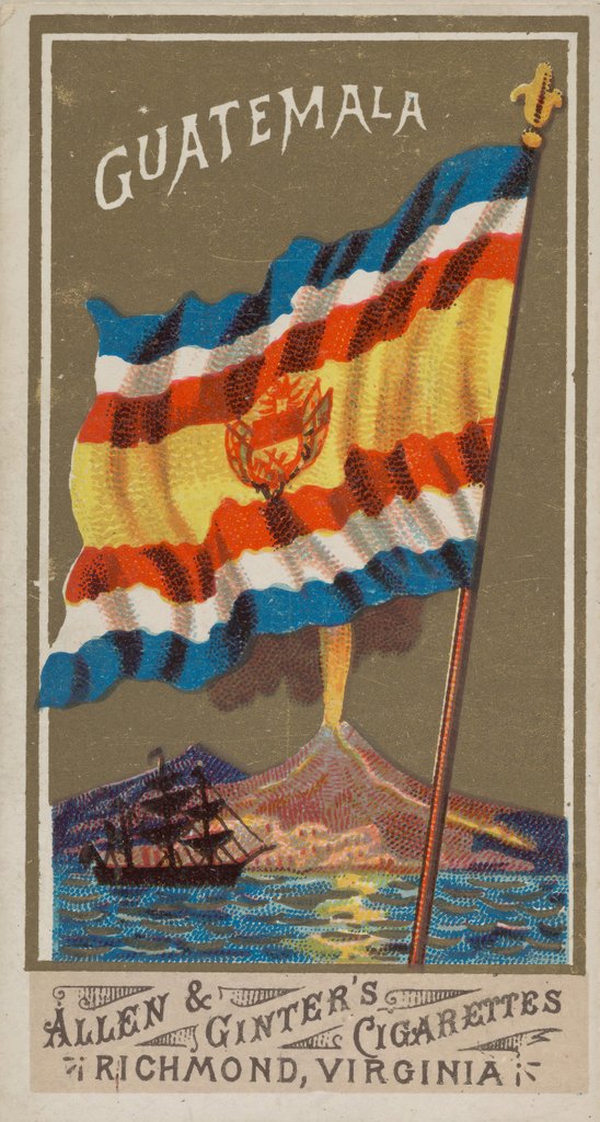 Detail of Guatemala, from Flags of All Nations, Series 1 for Allen & Ginter Cigarettes Brands, 1887 by Allen & Ginter