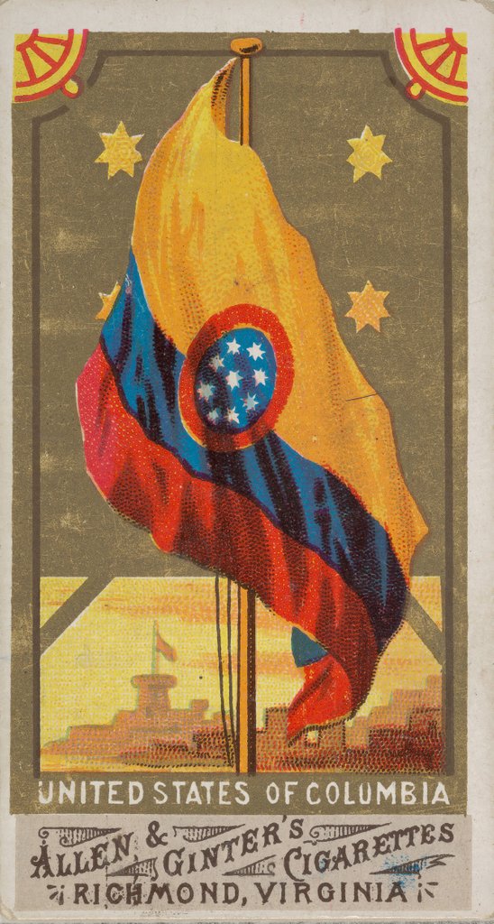 Detail of United States of Columbia, from Flags of All Nations, Series 1 for Allen & Ginter Cig…, 1887 by Allen & Ginter