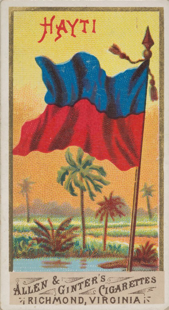 Detail of Haiti, from Flags of All Nations, Series 1 for Allen & Ginter Cigarettes Brands, 1887 by Allen & Ginter