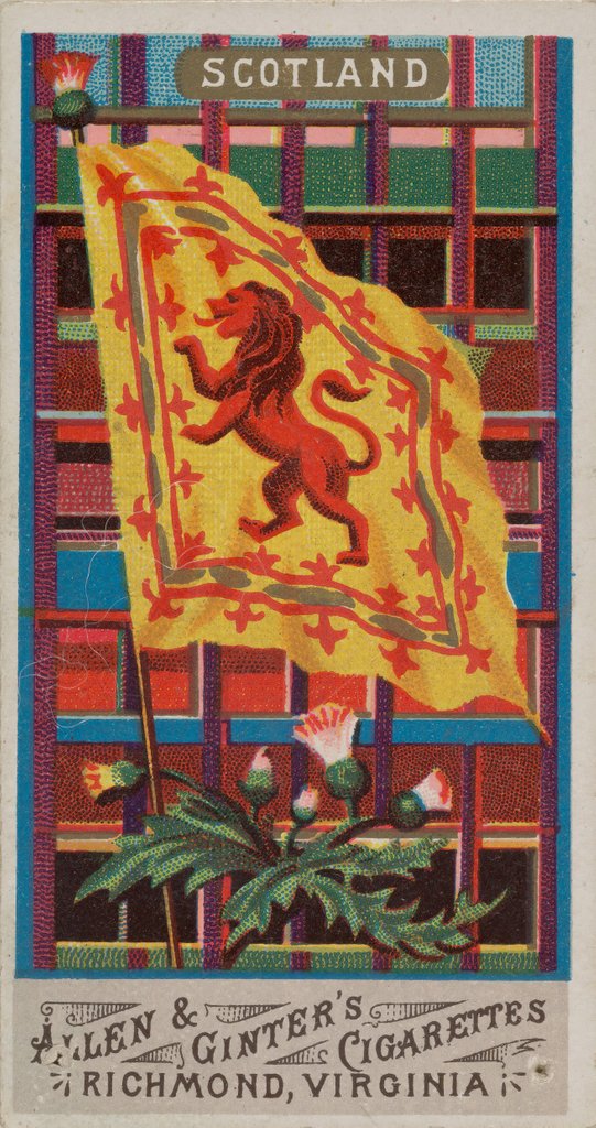 Detail of Scotland, from Flags of All Nations, Series 1 for Allen & Ginter Cigarettes Brands, 1887 by Allen & Ginter