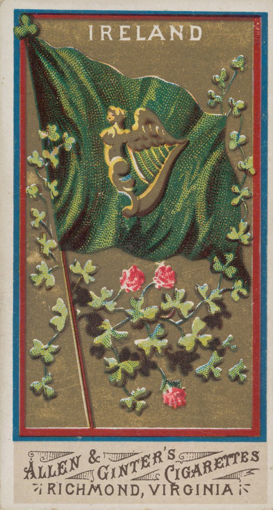 Detail of Ireland, from Flags of All Nations, Series 1 for Allen & Ginter Cigarettes Brands, 1887 by Allen & Ginter