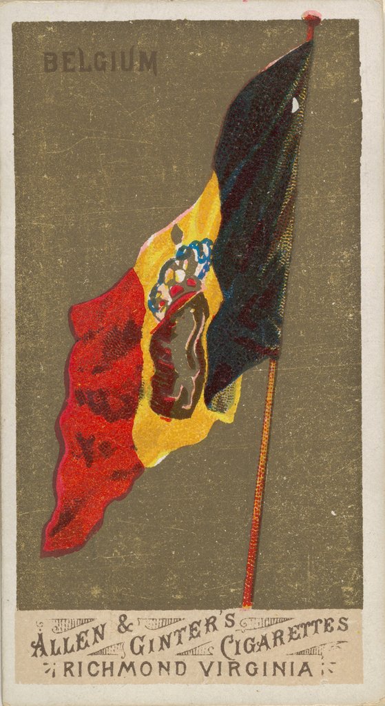 Detail of Belgium, from Flags of All Nations, Series 1 for Allen & Ginter Cigarettes Brands, 1887 by Allen & Ginter