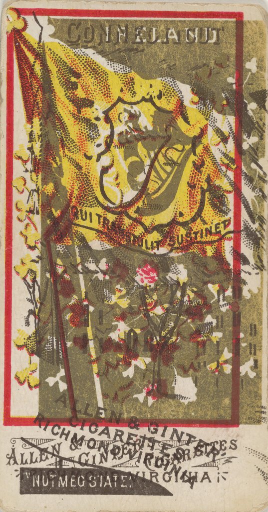 Detail of Connecticut and Ireland, from Flags of All Nations, Series 1 fo…, 1887 by Allen & Ginter