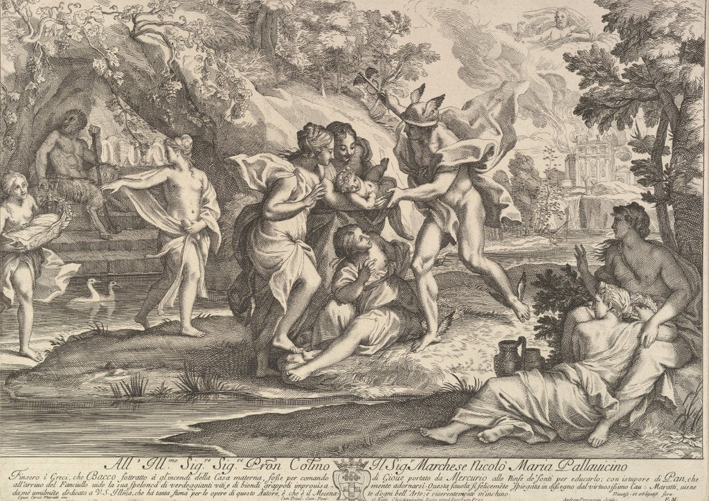 Detail of Bacchus as a child given by Mercury to the care of the Nymphs by Andrea Procaccini