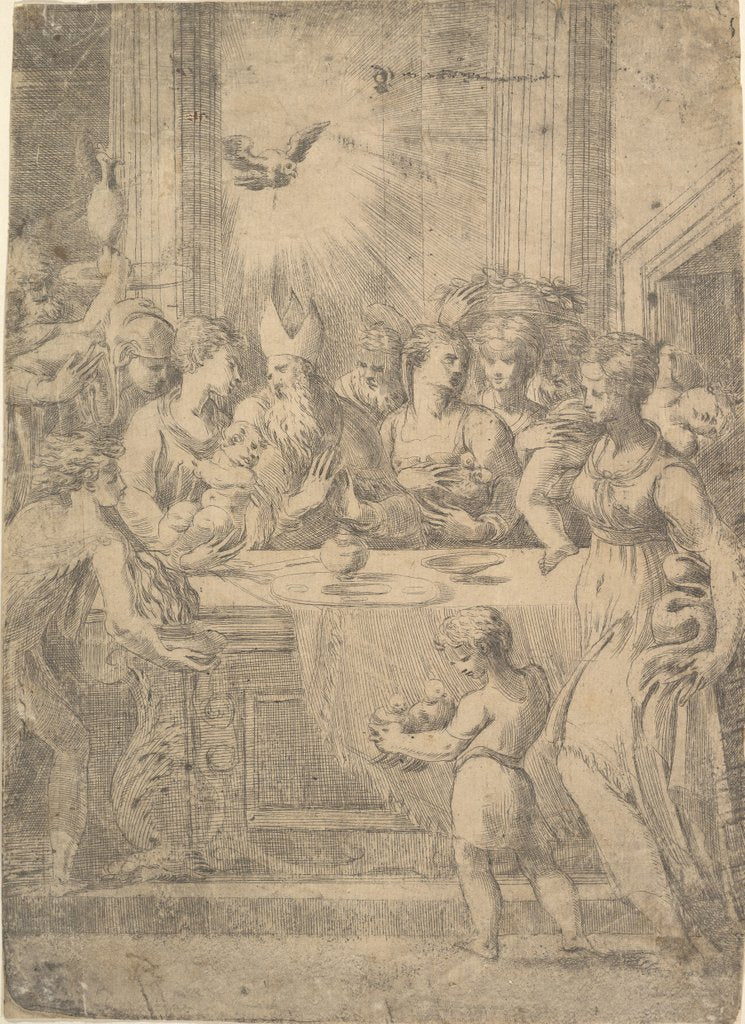 Detail of The presentation of Christ in the temple, ca. 1543-46 by Andrea Schiavone