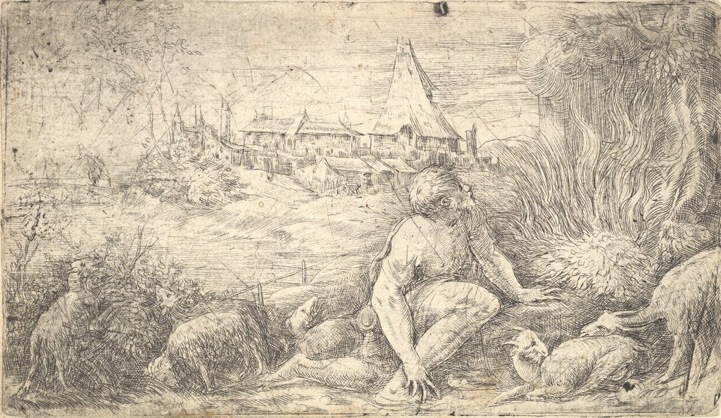 Moses and the burning bush, ca. 1544-47 by Andrea Schiavone