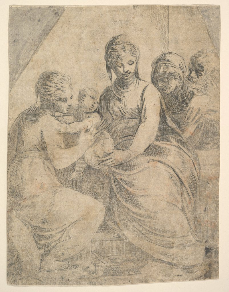 Detail of The Virgin and Child accompanied by saints, ca. 1540-50 by Andrea Schiavone