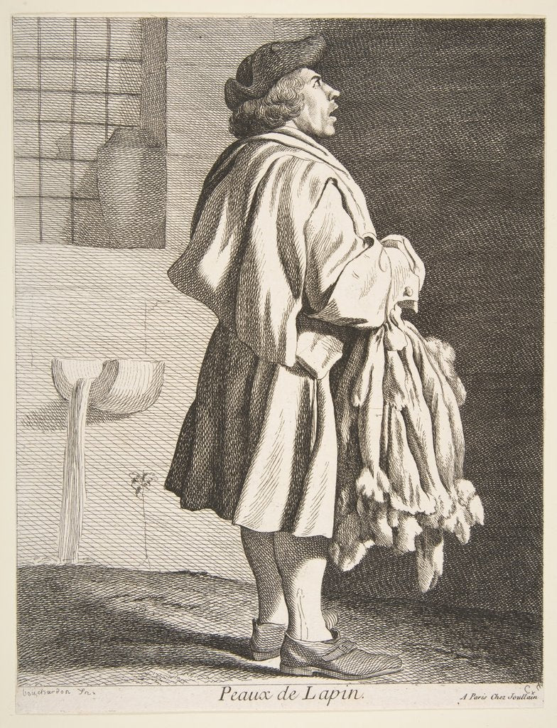 Detail of Rabbit Pelt Peddler, 1737 by Caylus