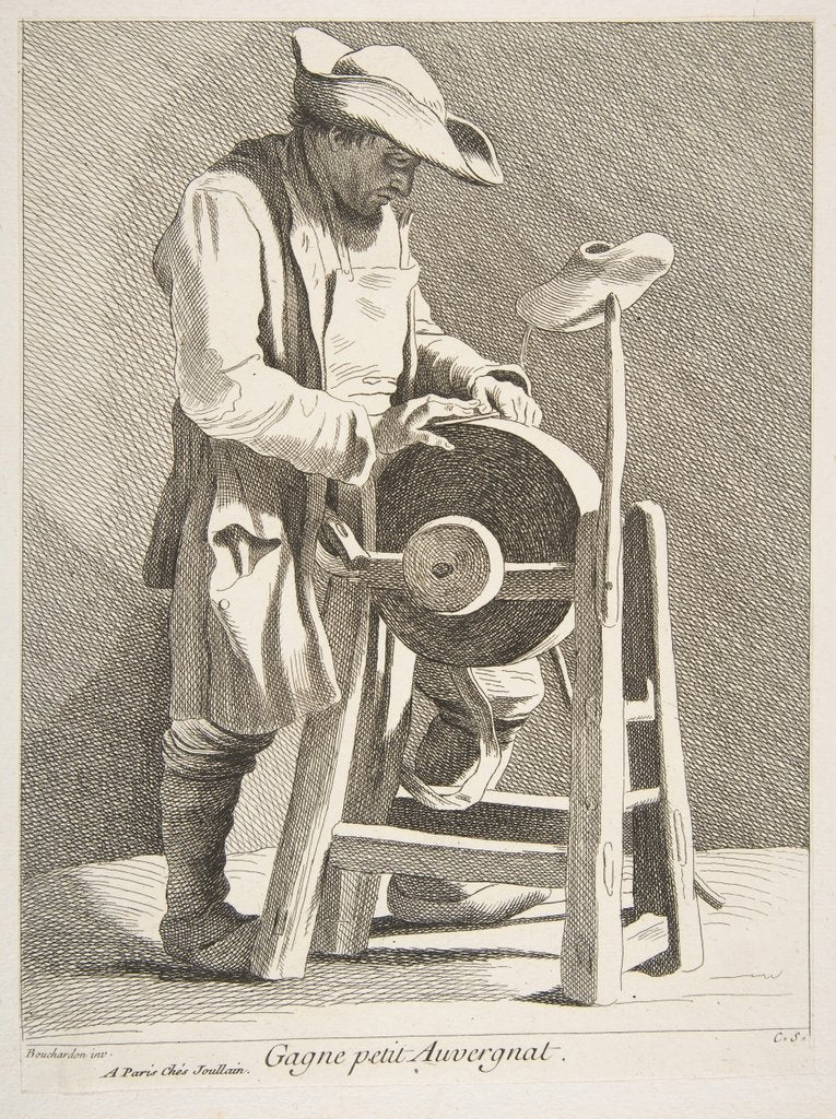 Detail of Knife Sharpener, 1742 by Caylus