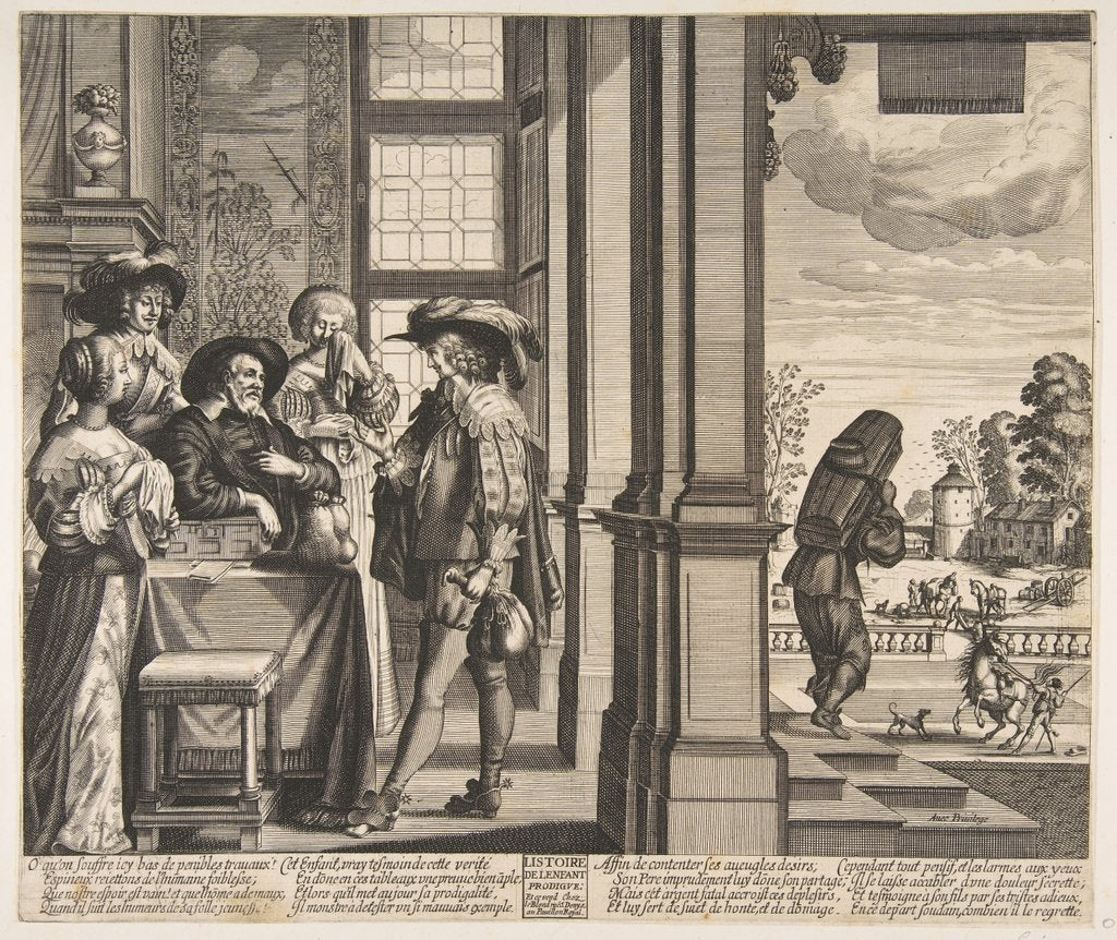 Detail of The Prodigal Son Leaves Home, ca. 1636 by Unknown