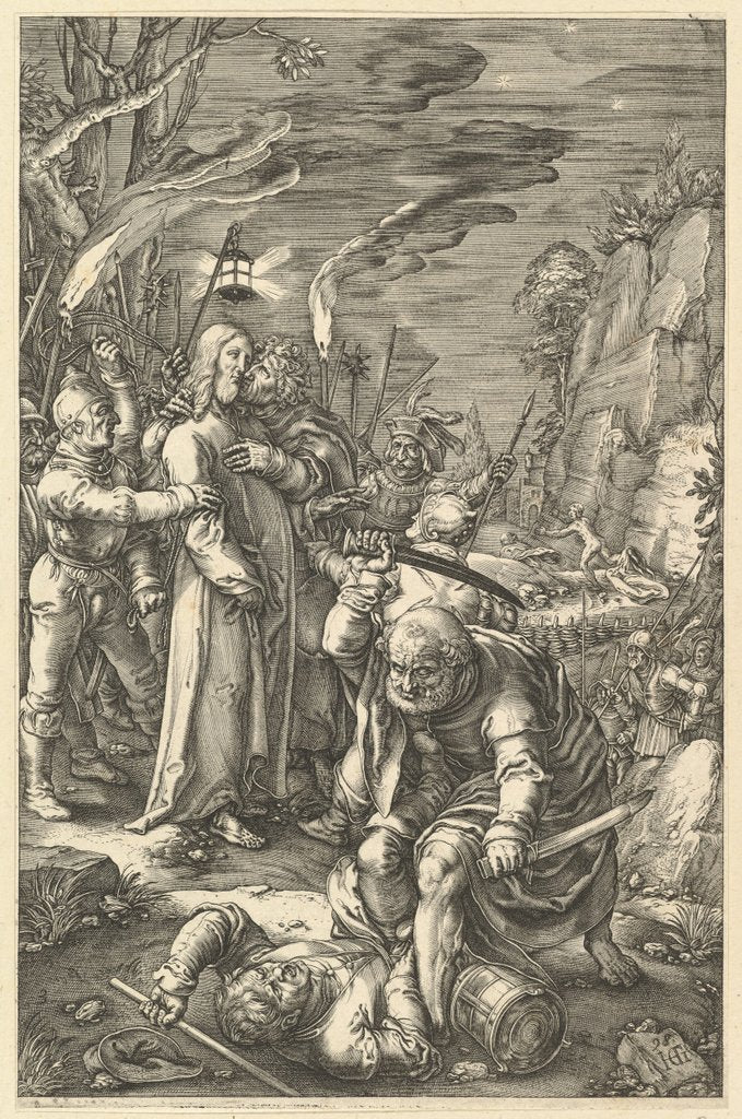 Detail of The Betrayal of Christ, from The Passion of Christ, ca. 1598-1617 by Unknown