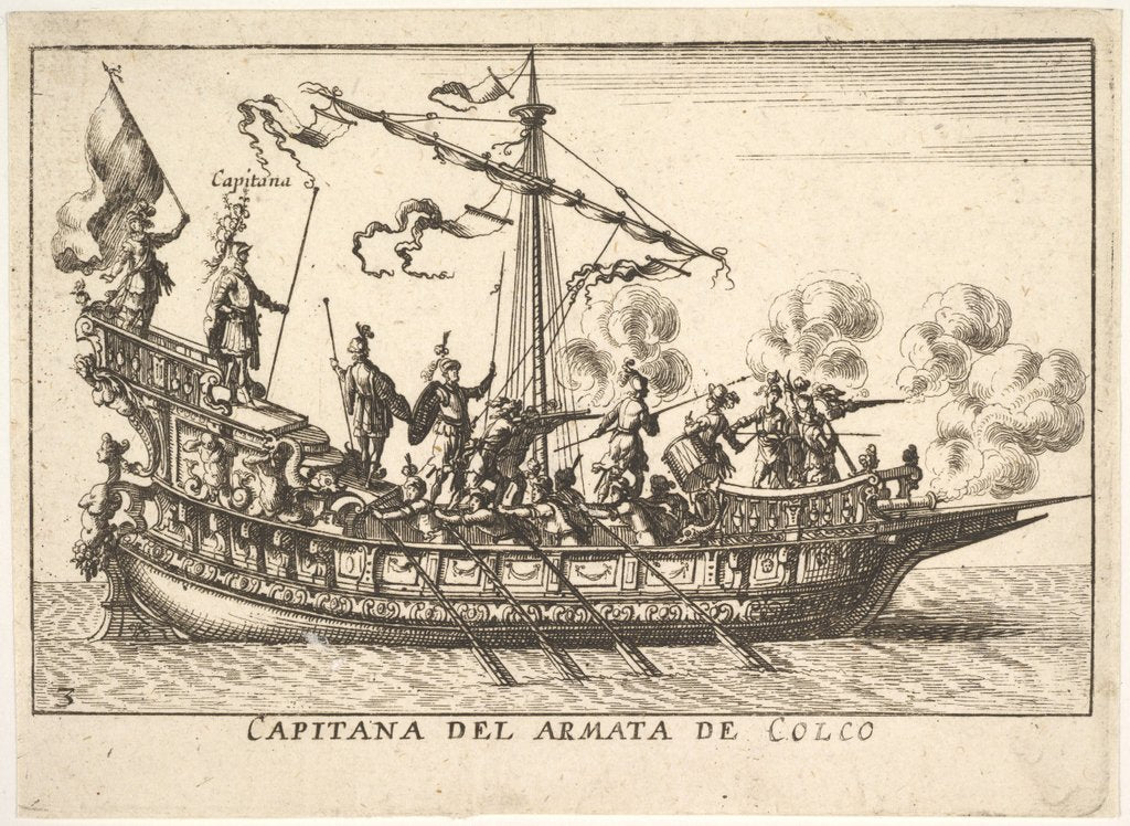 Detail of Plate 3: Captain of the army of Chalchis, from the series '…, 1664 by Unknown