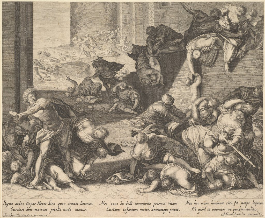 Detail of Massacre of the Innocents, reduced and reversed copy after Aegidius Sadeler, 1600?1629 by Unknown