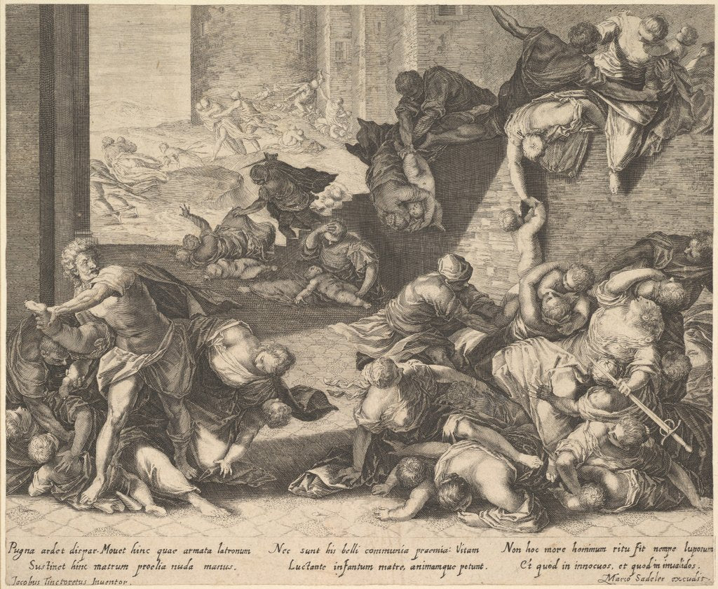 Massacre of the Innocents, reduced and reversed copy after Aegidius Sadeler, 1600?1629 by Unknown