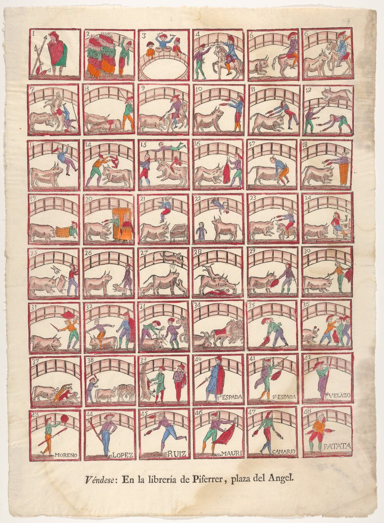 Detail of Forty-eight vignettes of bullfighting manoeuvers and scenes from the ring, ca. 1800-1850 by Unknown