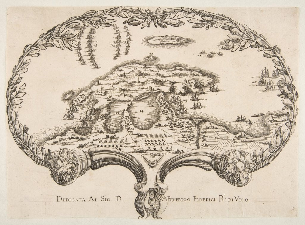 Detail of Topographic Plan in the Shape of a Fan by Unknown