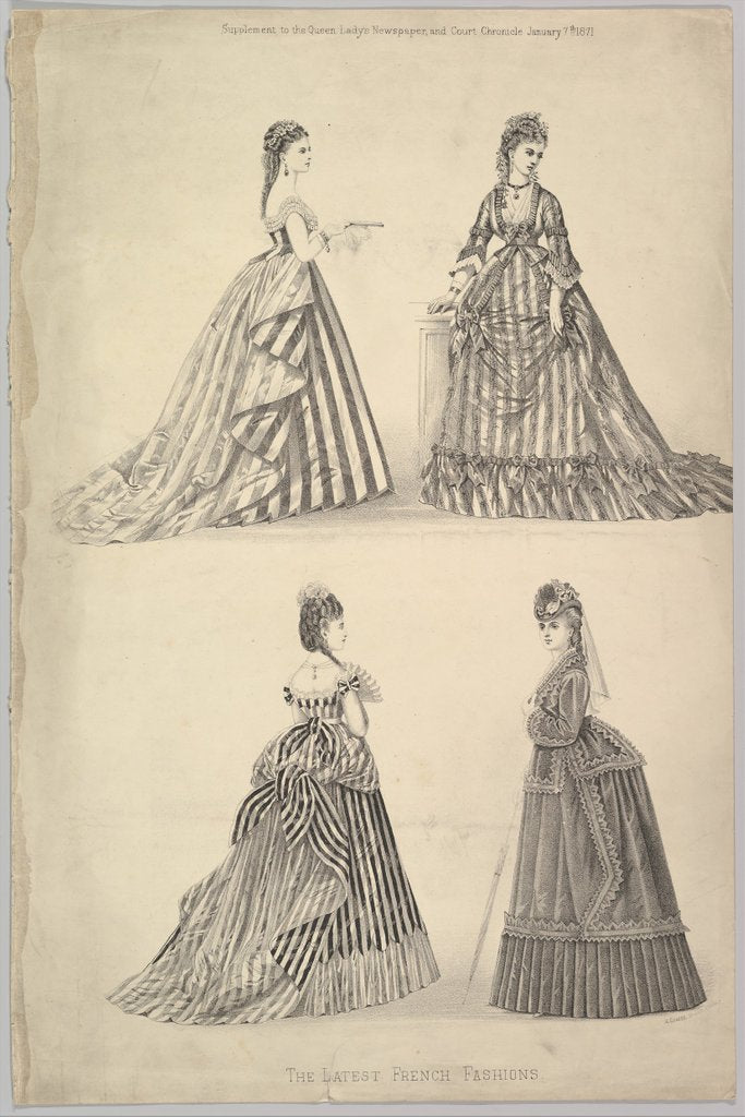 Detail of The Latest French Fashions from The Queen, The Lady's Newspaper and Court Chron…, January 7, 1871 by Unknown