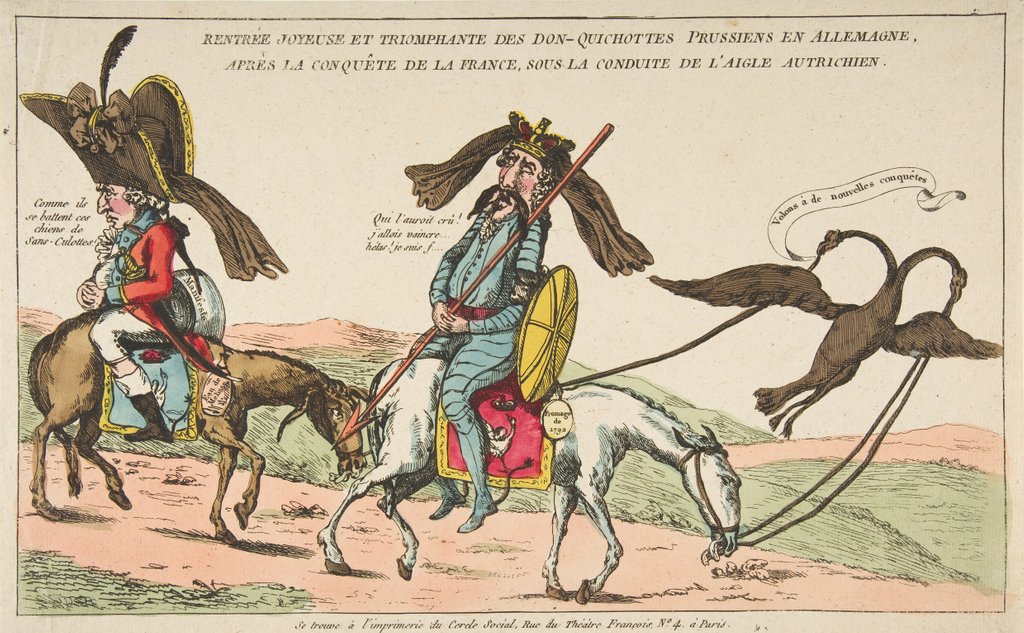 Detail of Rentrée joyeuse et triomphale des Don-Quichottes Prussiens en Allemagne, après la conq…, ca. 1792 by Unknown