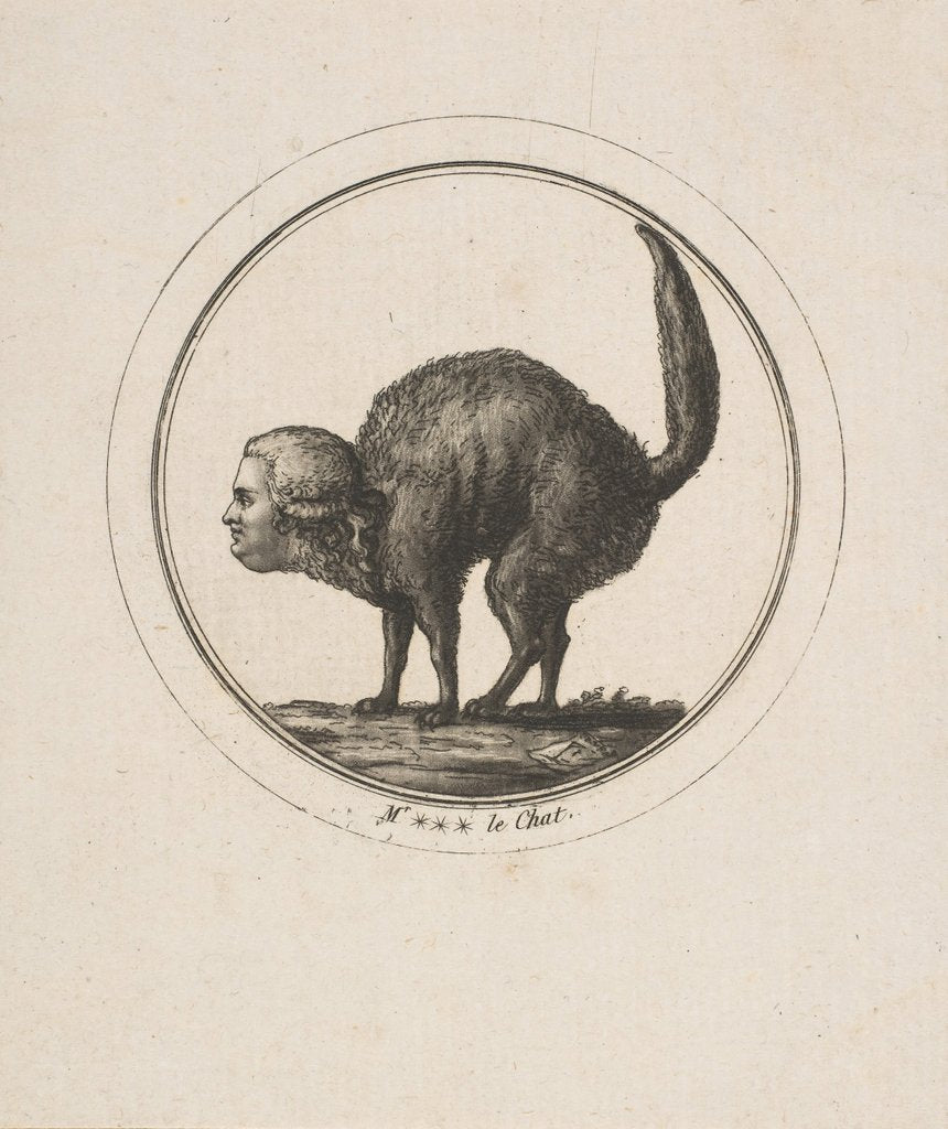 Detail of Caricature Showing the Comte de Provence as a Cat, 18th century by Unknown