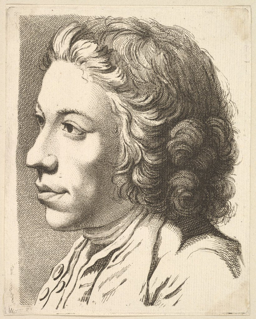 Detail of Head of a Man in Profile, from Livre de Têtes Gravées d'apres F. Boucher et Autres…, 18th century by Unknown