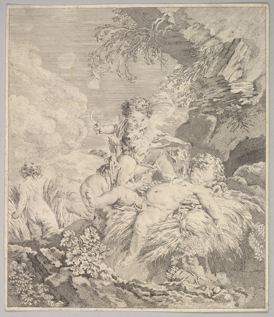 Detail of Cupids Tickling Each Other, 18th century by Unknown