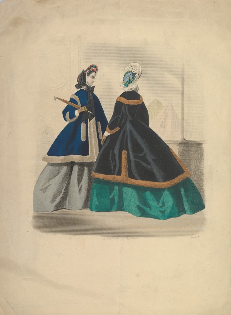 Detail of Two Women Wearing Coats, 1863-64 by Unknown