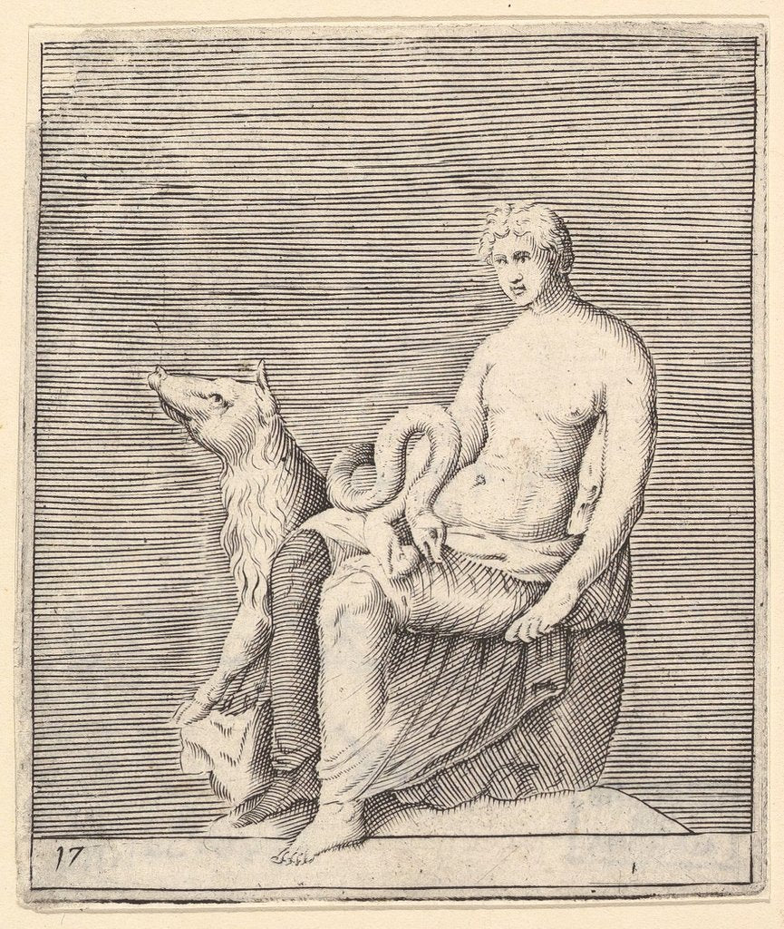 Detail of Figure with Pig and Serpent, published ca. 1599-1622 by Unknown