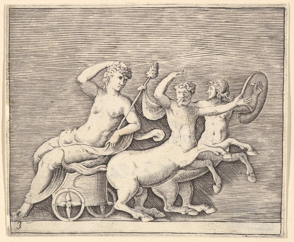 Detail of Reclining Female Figure on a Chariot drawn by Two Centaurs, published ca. 1599-1622 by Unknown