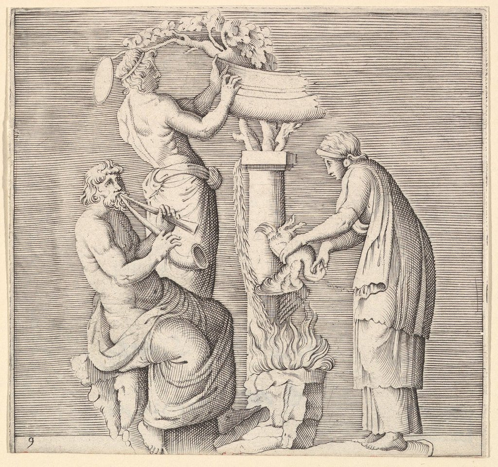 Detail of Sacrifice of a Swan, published ca. 1599-1622 by Unknown