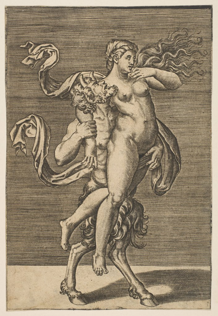 Detail of Satyr carrying a nymph restraining her right arm, ca. 1515-1600 by Unknown