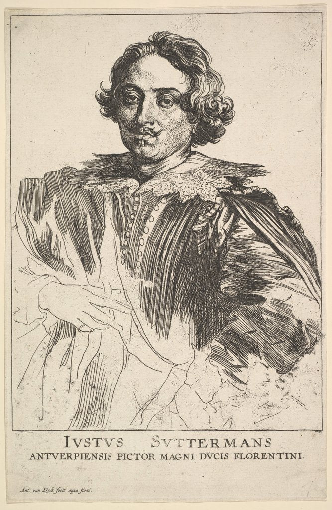 Detail of Portrait of Justus Suttermans, 17th century by Anthony van Dyck